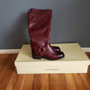 Burgandy, Ankle Strap, Black Toe Boot